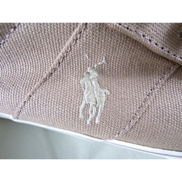 Polo Ralph Lauren Tan Sayer Canvas Low Top Lace Up Sneaker Mens 10.5 NEW #530 main image 10